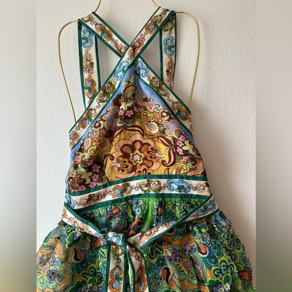 Alemais Dreamer Floral-Print Linen Halterneck Dress - Picture 12 of 17